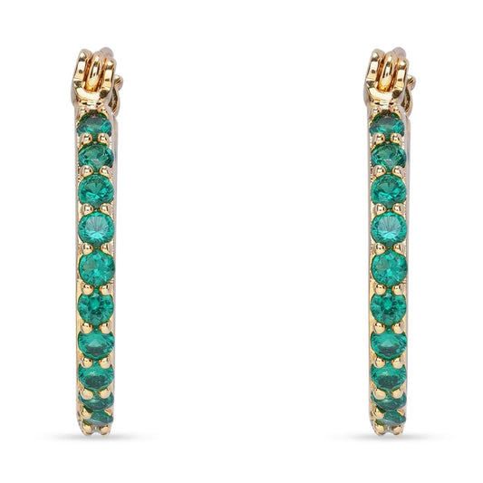 Crystal Haze Mini Ring Earrings - Emerald