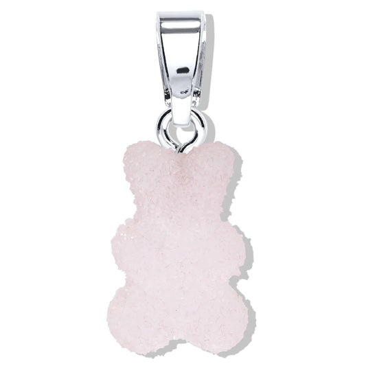 Crystal Haze Nostaglia bear Fizzy pendant Strawberry - silver