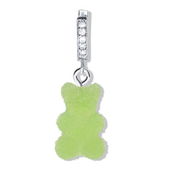 Crystal Haze Nostalgia bear Fizzy earring - Sour Apple silver