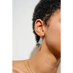 Crystal Haze Nostalgia bear Fizzy earring - Blueberry