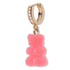 Crystal Haze Nostalgia bear Fizzy earring - Cherry