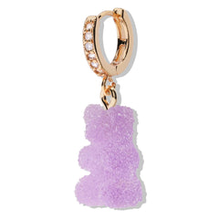 Crystal Haze Nostalgia bear Fizzy earring - Grape