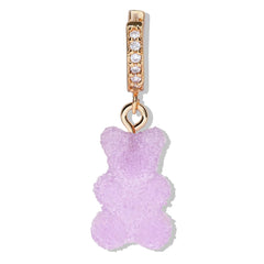 Crystal Haze Nostalgia bear Fizzy earring - Grape