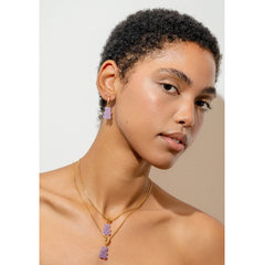 Crystal Haze Nostalgia bear Fizzy earring - Grape