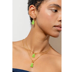 Crystal Haze Nostalgia bear Fizzy earring - Sour Apple