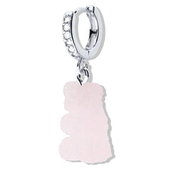 Crystal Haze Nostalgia bear Fizzy earring - Strawberry silver