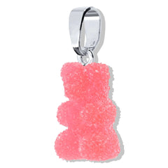 Crystal Haze Nostalgia bear Fizzy pendant Cherry - silver