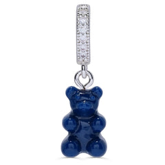 Crystal Haze Nostalgia bear Pave privjesak -  Sapphire srebrni