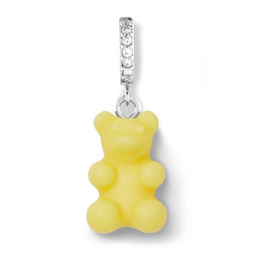 Crystal Haze Nostalgia bear earring - Lemonade silver