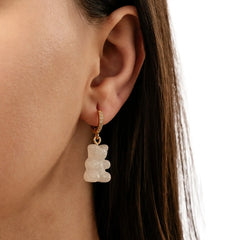 Crystal Haze Nostalgia bear earring - Glittery