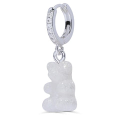 Crystal Haze Nostalgia bear earring - Glittery silver