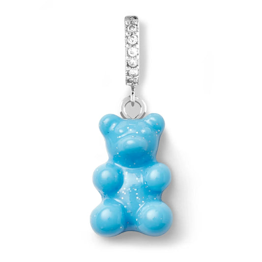 Crystal Haze Nostalgia bear earring - Lagoon silver