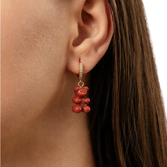 Crystal Haze Nostalgia bear earring - Toffee