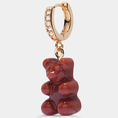 Crystal Haze Nostalgia bear earring - Toffee