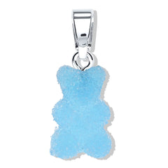 Crystal Haze Nostalgia bear Fizzy pendant - Blueberry silver