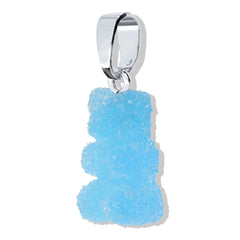 Crystal Haze Nostalgia bear Fizzy pendant - Blueberry silver