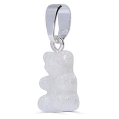 Crystal Haze Nostalgia bear pendant - Glittery silver