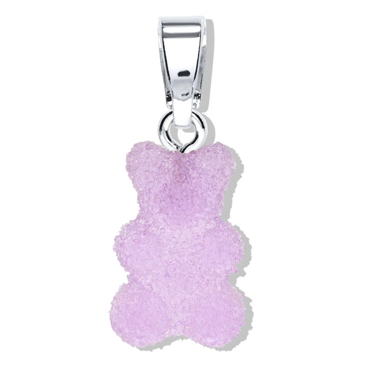 Crystal Haze Nostalgia bear Fizzy pendant - Grape silver