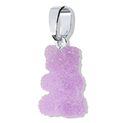 Crystal Haze Nostalgia bear Fizzy privjesak - Grape srebrni