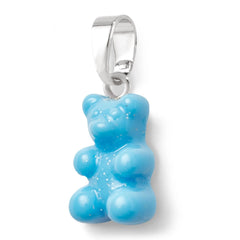 Crystal Haze Nostalgia bear pendant - Lagoon silver