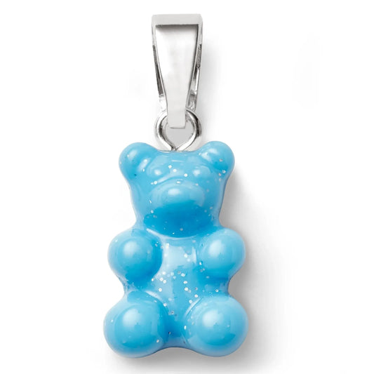 Crystal Haze Nostalgia bear pendant - Lagoon silver