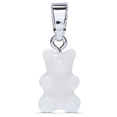 Crystal Haze Nostalgia bear pendant - Pearly silver