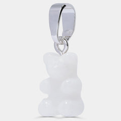 Crystal Haze Nostalgia bear pendant - Pearly silver