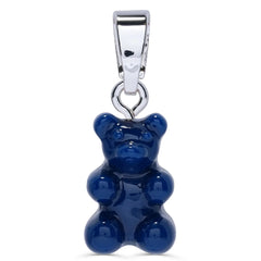 Crystal Haze Nostalgia bear pendant - Sapphire silver