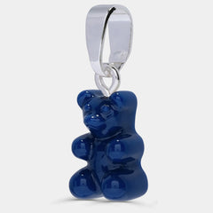 Crystal Haze Nostalgia bear pendant - Sapphire silver