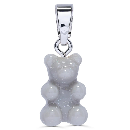 Crystal Haze Nostalgia bear pendant - Steel silver