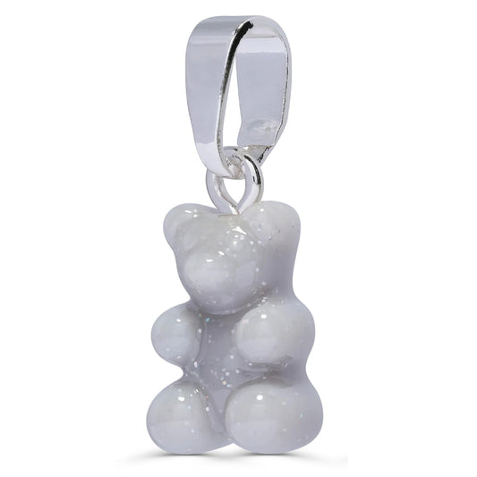 Crystal Haze Nostalgia bear pendant - Steel silver