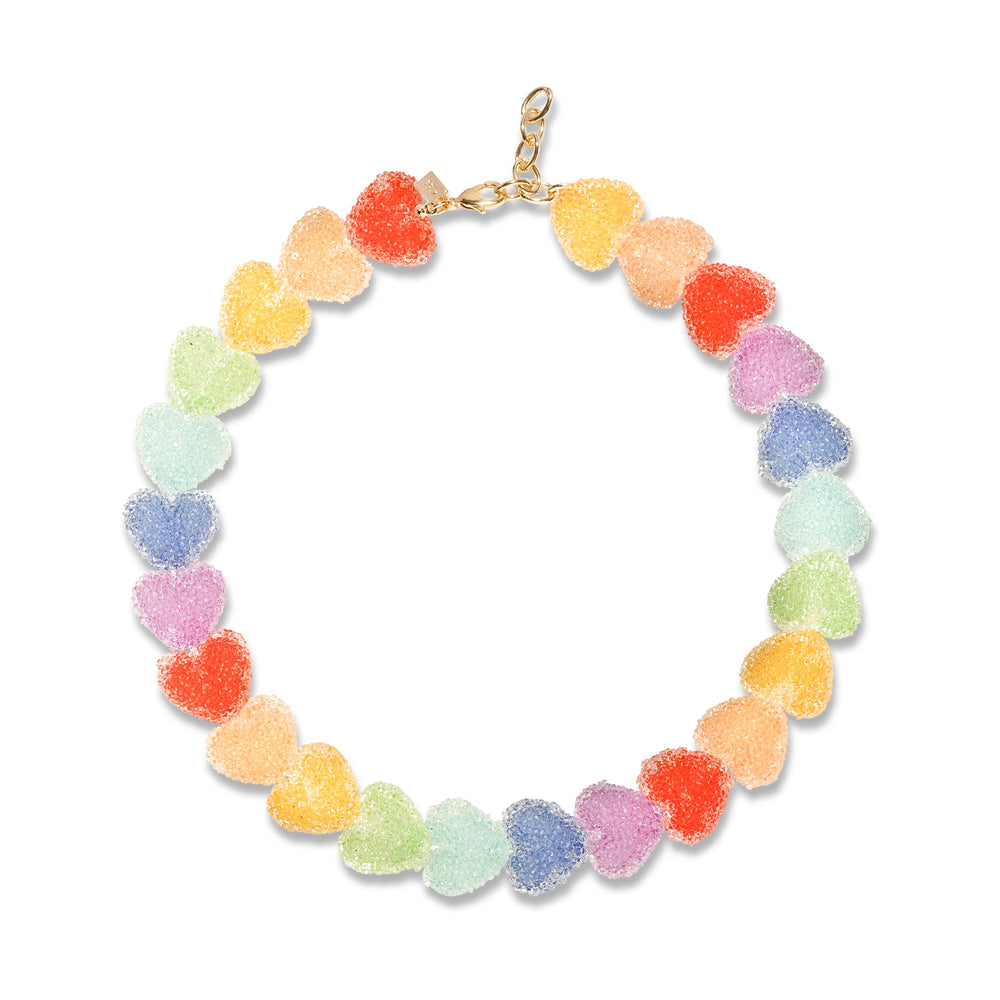 Crystal Haze Chakra Jelly Heart Necklace