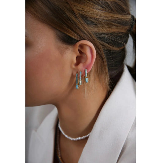 Crystal Haze Pin Up Earring - Mykonos Blue