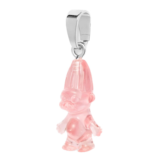 Crystal Haze Norwegian Lucky Troll privjesak - Bubblegum Pink srebrni