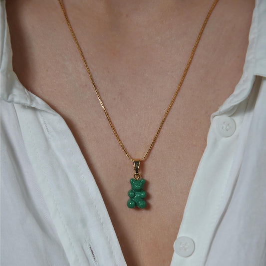 Crystal Haze Nostalgia bear pendant - Vegan