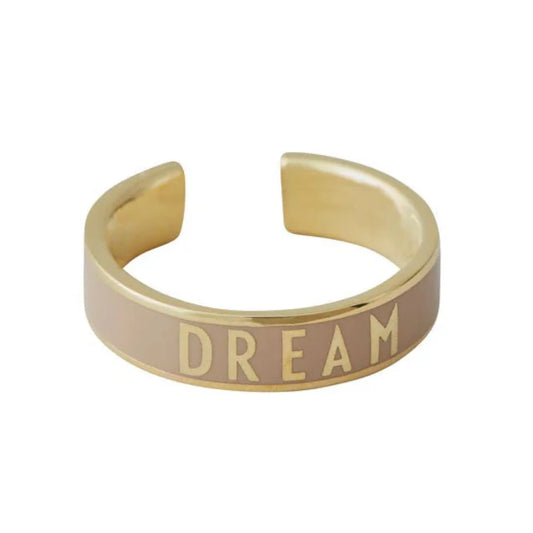 Design Letters Ring Beige Dream - adjustable