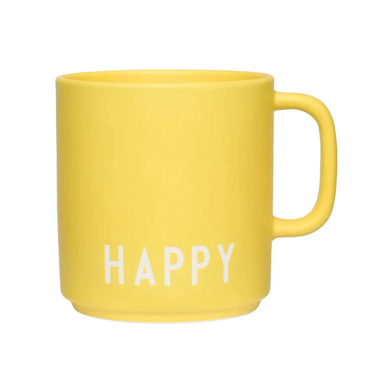 Design Letters Mug - Happy yellow