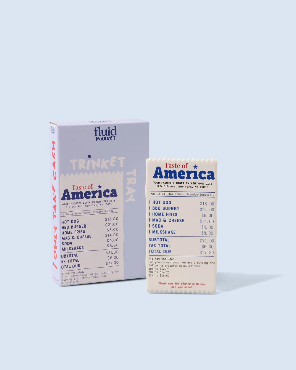 Fluid Market Ticket Ceramic Tray - in its packaging