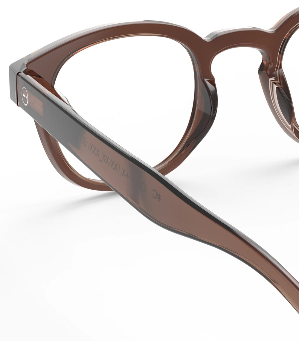 Reading glasses Dark Expresso - temple detail from the inside