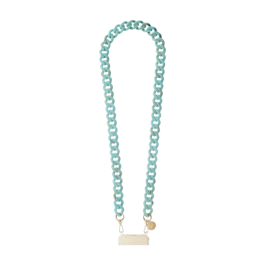 LaCoqueFrancaise Mobile phone chain - Gia Turquoise, 120 cm