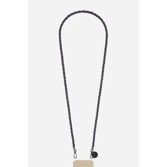 LaCoqueFrancaise Mobile phone chain - Cali black, 120 cm