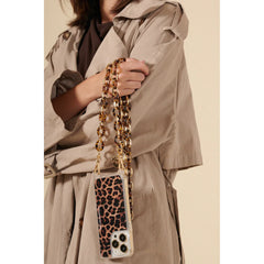 LaCoqueFrancaise Mobile phone chain - Cassy brown, 120 cm