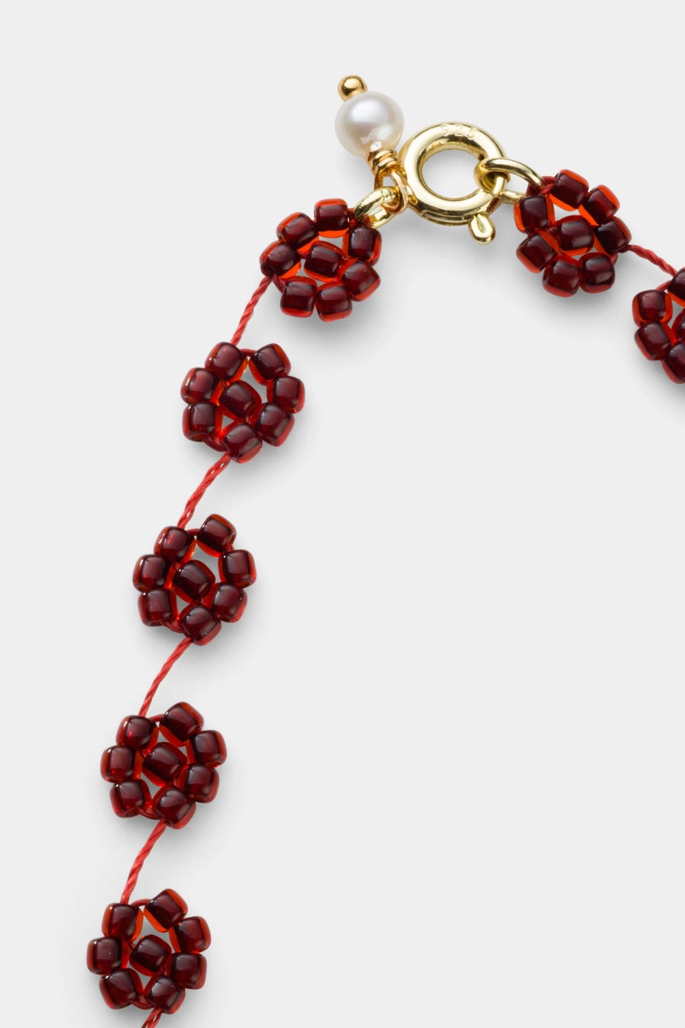 Labro Ogrlica Fiori - Amber - detalj kopče s perlom