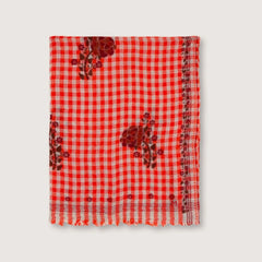 Moismont Wool Scarf N°693 Flowers Poppy Red