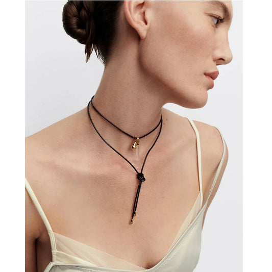 PDPAOLA Dana necklace - leather