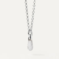 PDPAOLA Drop pendant - Pave silver