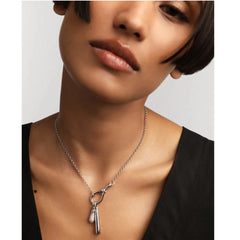 PDPAOLA Drop pendant - Pave silver