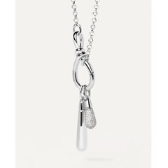 PDPAOLA Drop pendant - Pave silver