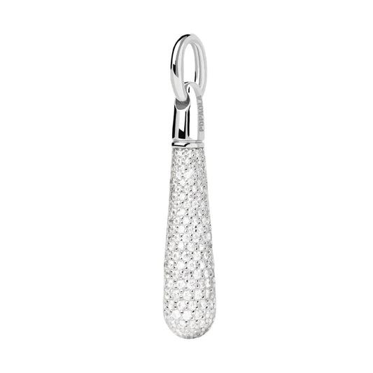 PDPAOLA Drop large pendant - Pave silver