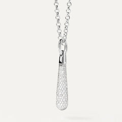 PDPAOLA Drop large pendant - Pave silver